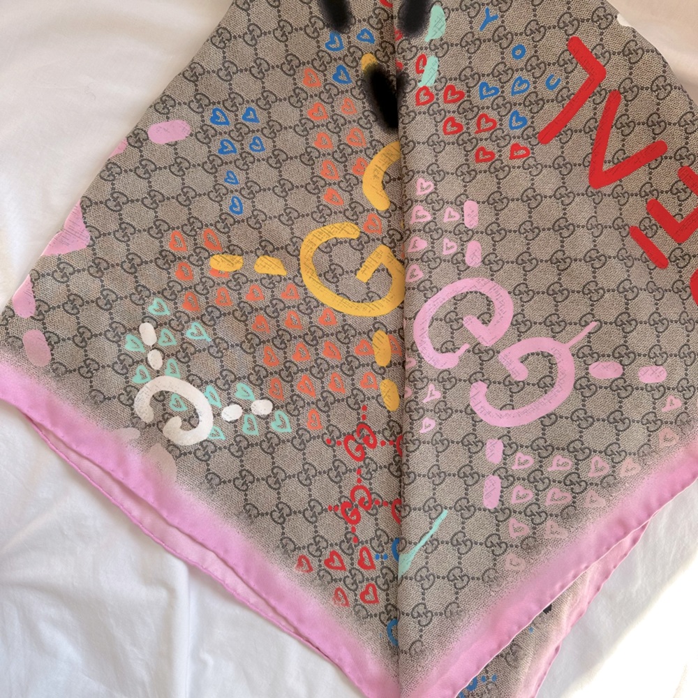 Gucci Pink and Brown Scarf - Picture 6 of 12